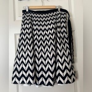 Worthington Chevron Patterned A-Line Skirt
